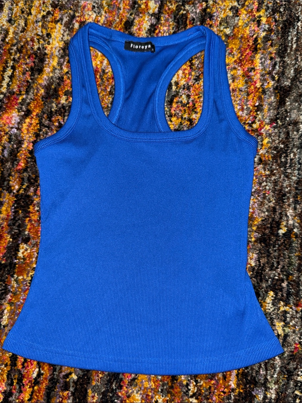 Athletic Ribbed Racerback Tank Top S